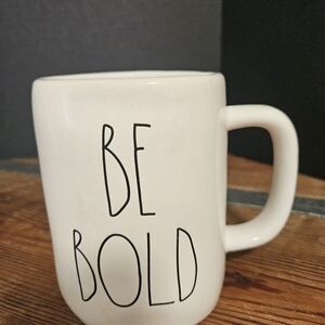 Rae Dunn Be Bold White Ceramic Coffee Mug - Inspirational Dining Mug